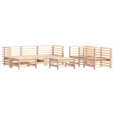 7 Piece Garden Lounge Set with Cushions Solid Wood