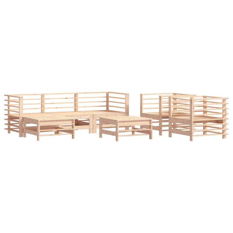 7 Piece Garden Lounge Set with Cushions Solid Wood