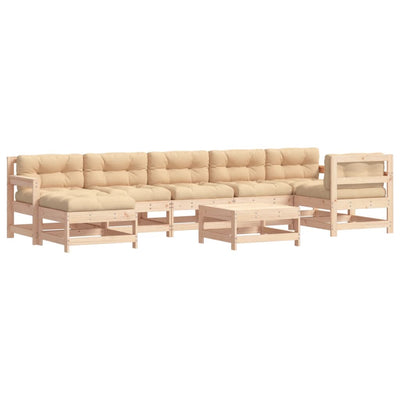 8 Piece Garden Lounge Set with Cushions Solid Wood