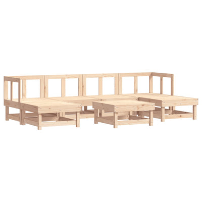 7 Piece Garden Lounge Set with Cushions Solid Wood