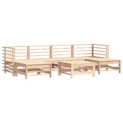 7 Piece Garden Lounge Set with Cushions Solid Wood