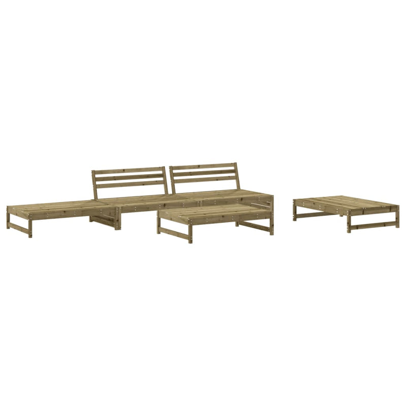 5 Piece Garden Lounge Set with Cushions Impregnated Wood Pine