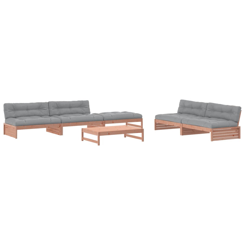 6 Piece Garden Lounge Set with Cushions Solid Wood Douglas