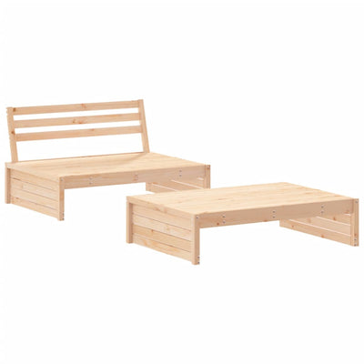 2 Piece Garden Lounge Set with Cushions Solid Wood