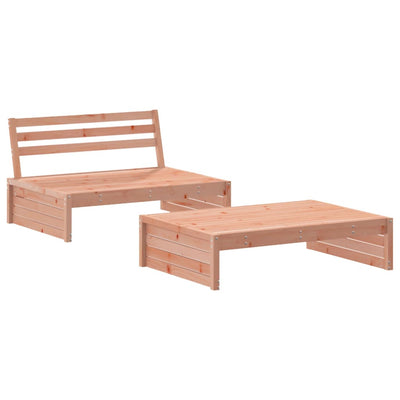 2 Piece Garden Lounge Set with Cushions Solid Wood Douglas