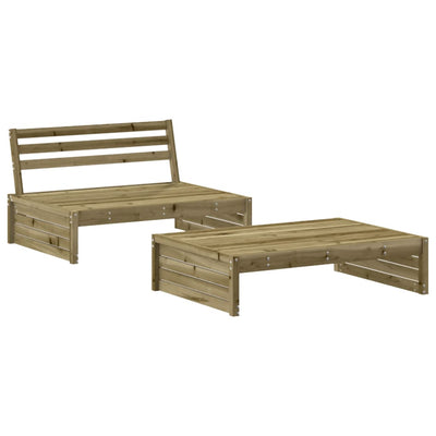 2 Piece Garden Lounge Set with Cushions Impregnated Wood Pine