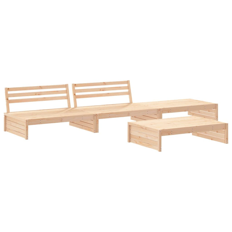 4 Piece Garden Lounge Set with Cushions Solid Wood