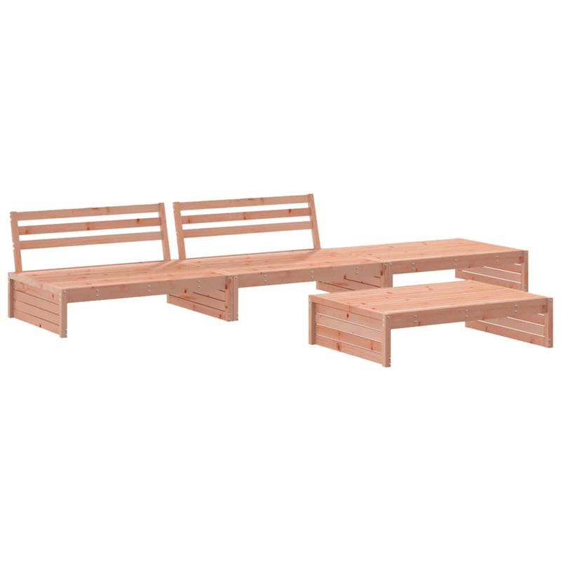 4 Piece Garden Lounge Set with Cushions Solid Wood Douglas