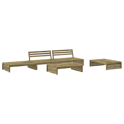 5 Piece Garden Lounge Set with Cushions Impregnated Wood Pine