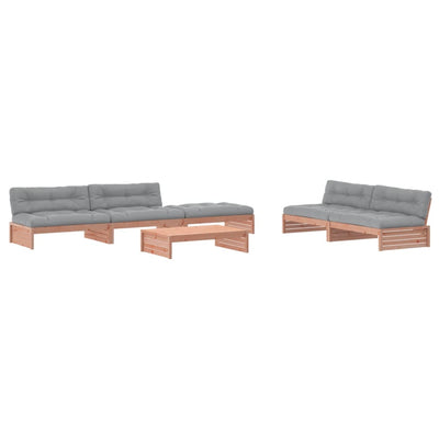 6 Piece Garden Lounge Set with Cushions Solid Wood Douglas