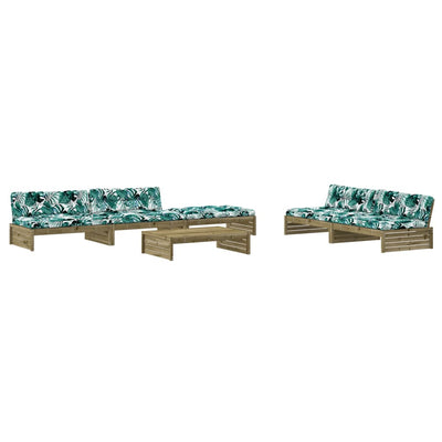 6 Piece Garden Lounge Set with Cushions Impregnated Wood Pine