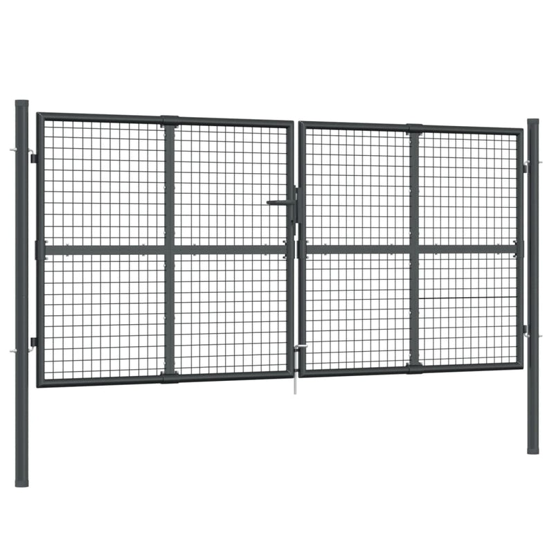 Mesh Garden Gate Anthracite 300x175 cm Galvanised Steel