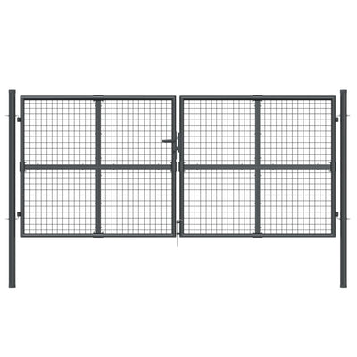 Mesh Garden Gate Anthracite 300x175 cm Galvanised Steel