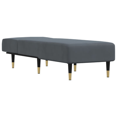 Chaise Longue Dark Grey Velvet