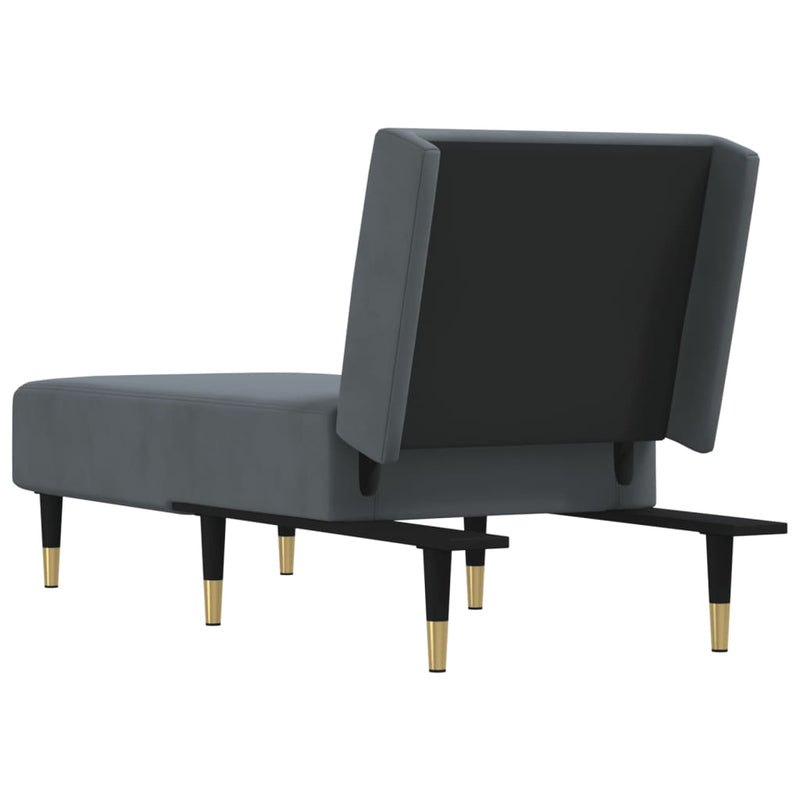 Chaise Longue Dark Grey Velvet