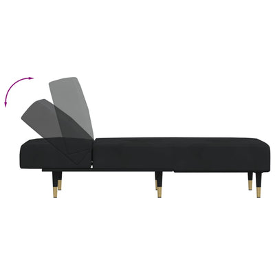 Chaise Longue Black Velvet