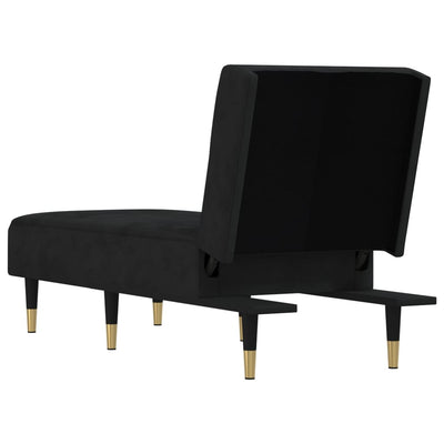 Chaise Longue Black Velvet