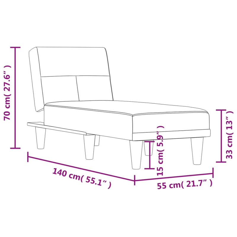 Chaise Longue Black Fabric