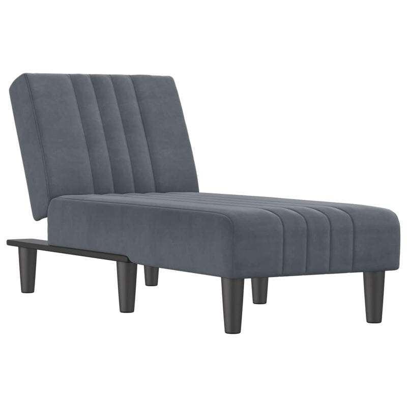 Chaise Longue Dark Grey Velvet