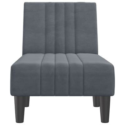 Chaise Longue Dark Grey Velvet