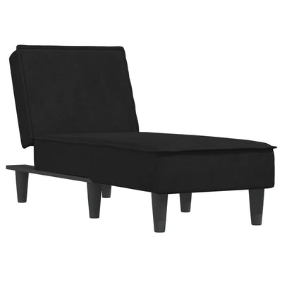 Chaise Longue Black Velvet