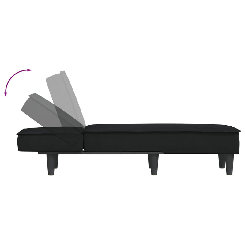 Chaise Longue Black Velvet