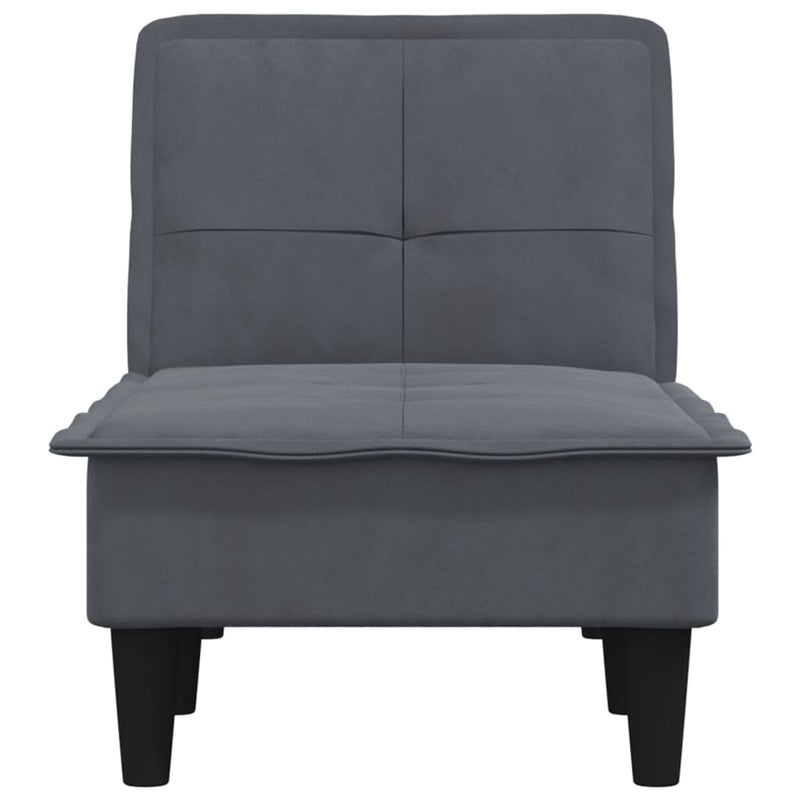 Chaise Longue Dark Grey Velvet