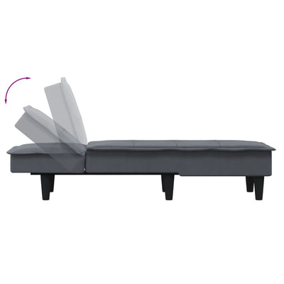 Chaise Longue Dark Grey Velvet