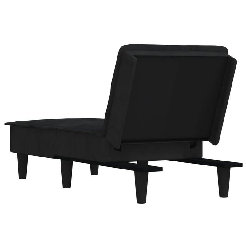 Chaise Longue Black Velvet