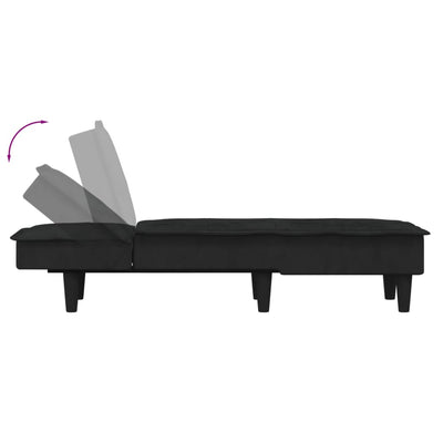 Chaise Longue Black Velvet