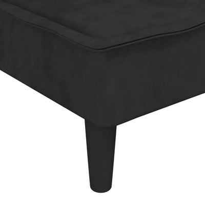 Chaise Longue Black Velvet