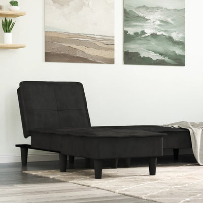 Chaise Longue Black Velvet