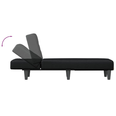 Chaise Longue Black Fabric