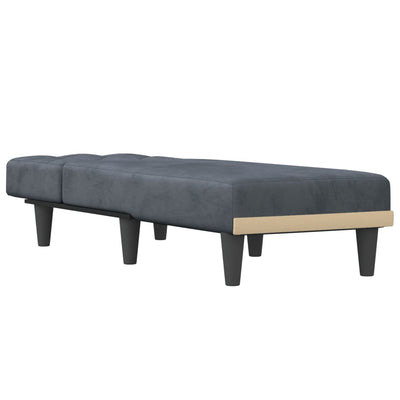 Chaise Longue Dark Grey Velvet