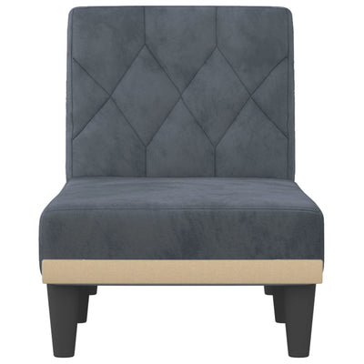 Chaise Longue Dark Grey Velvet