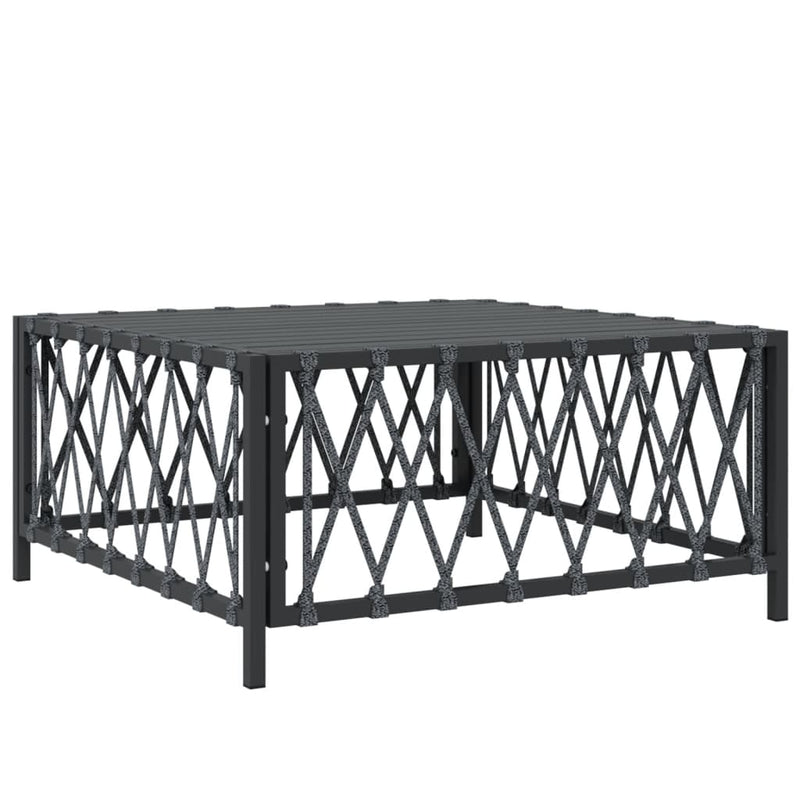 3 Piece Garden Lounge Set with Cushions Anthracite Steel