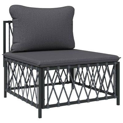 4 Piece Garden Lounge Set with Cushions Anthracite Steel