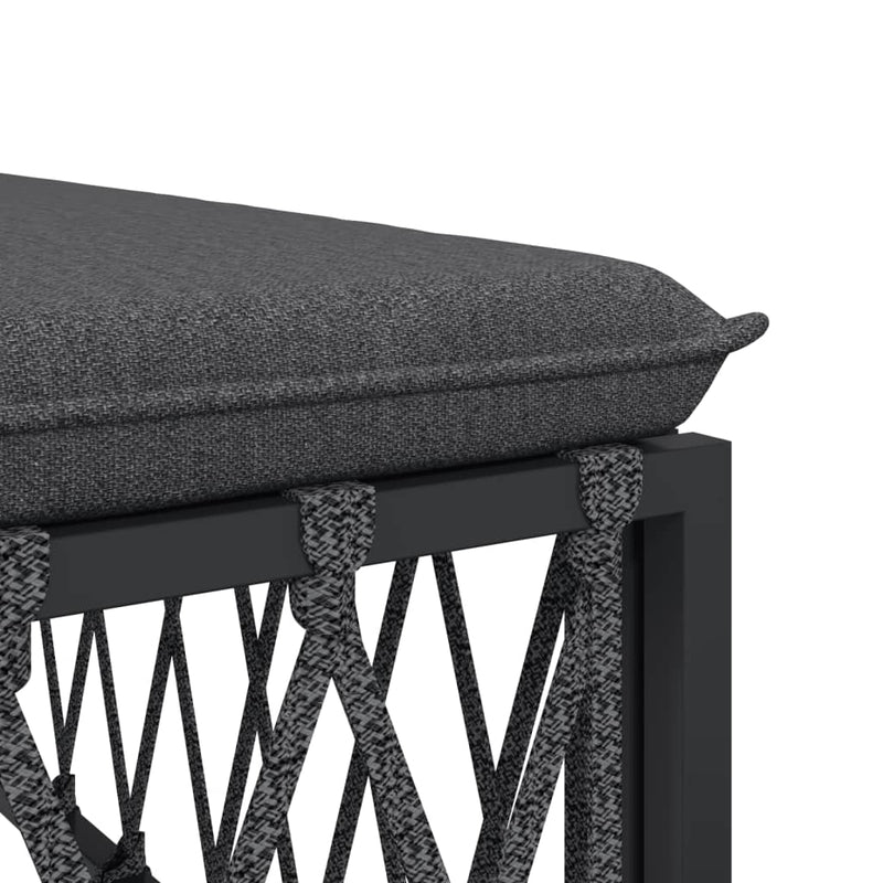 5 Piece Garden Lounge Set with Cushions Anthracite Steel