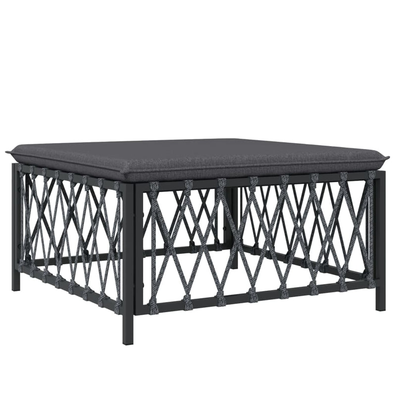 3 Piece Garden Lounge Set with Cushions Anthracite Steel