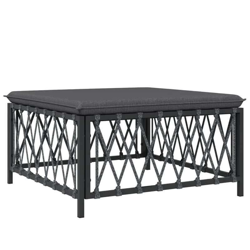 4 Piece Garden Lounge Set with Cushions Anthracite Steel