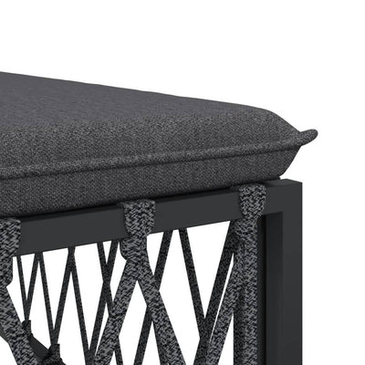 7 Piece Garden Lounge Set with Cushions Anthracite Steel