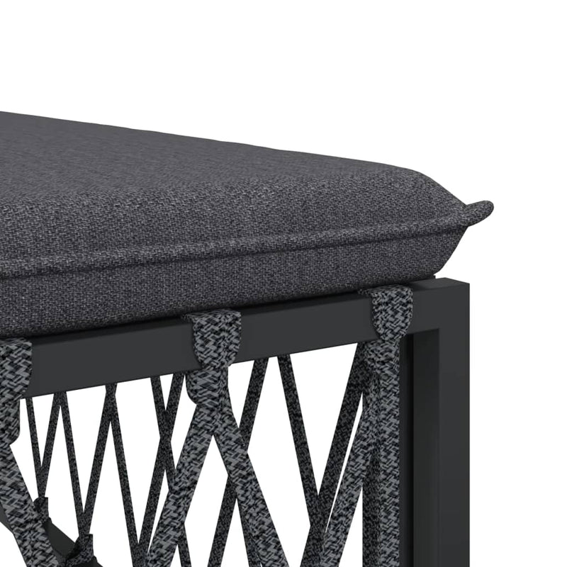 6 Piece Garden Lounge Set with Cushions Anthracite Steel