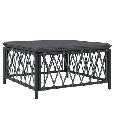 8 Piece Garden Lounge Set with Cushions Anthracite Steel