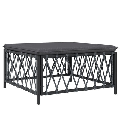 9 Piece Garden Lounge Set with Cushions Anthracite Steel