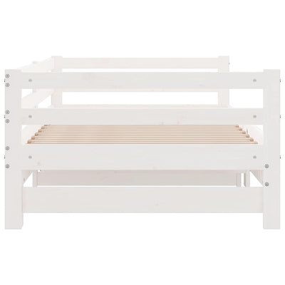 Pull-out Day Bed without Mattress White 2x(90x190) cm