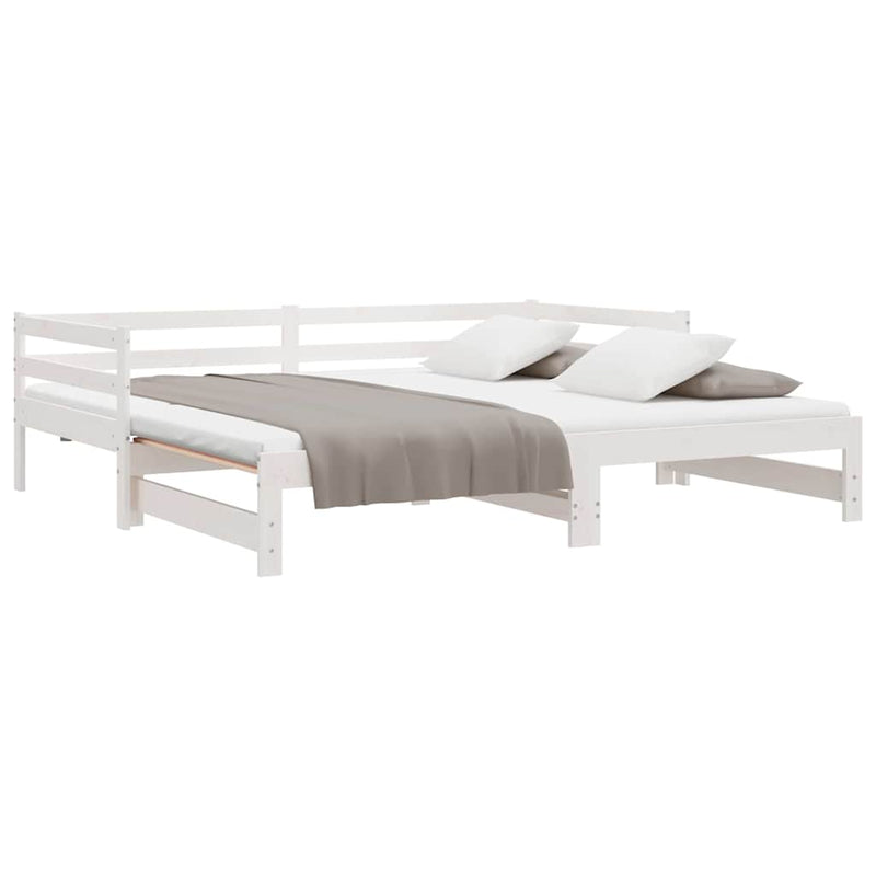 Pull-out Day Bed without Mattress White 2x(90x190) cm