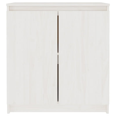 Side Cabinet White 60x36x65 cm Solid Wood Pine