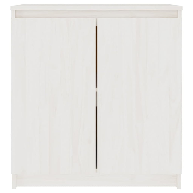 Side Cabinet White 60x36x65 cm Solid Wood Pine