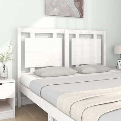 Headboard White 140.5x4x100 cm Solid Wood Pine