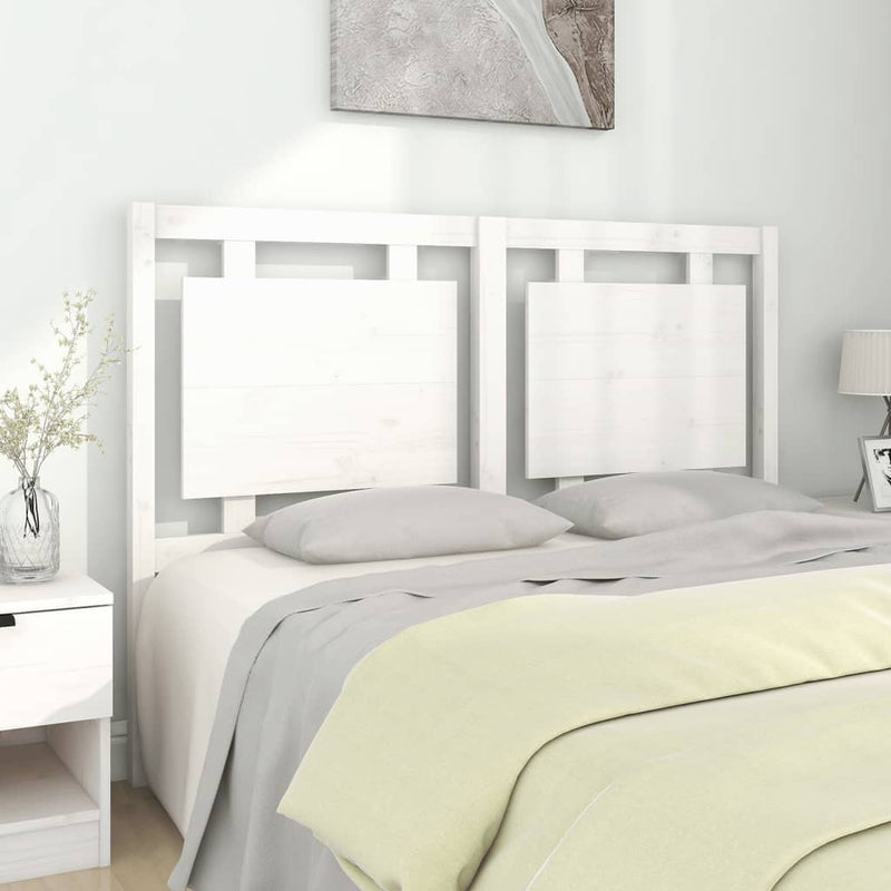 Headboard White 140.5x4x100 cm Solid Wood Pine